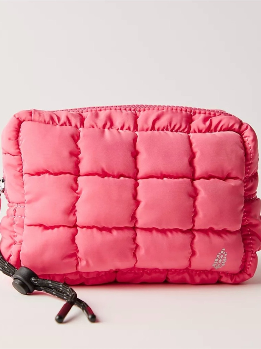 Quilted Pink Puffer Crossbody Bag